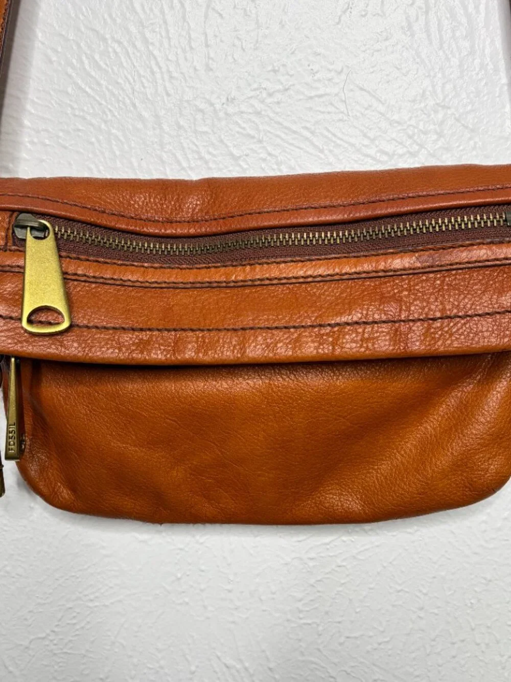 Vintage Fossil Brown Leather Crossbody Purse